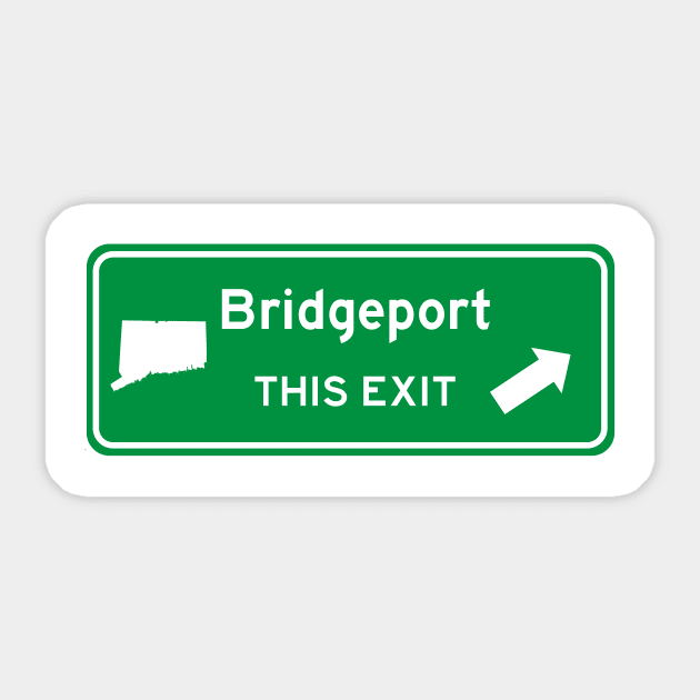 Bridgeport, Connecticut Highway Exit Sign Sticker by Starbase79